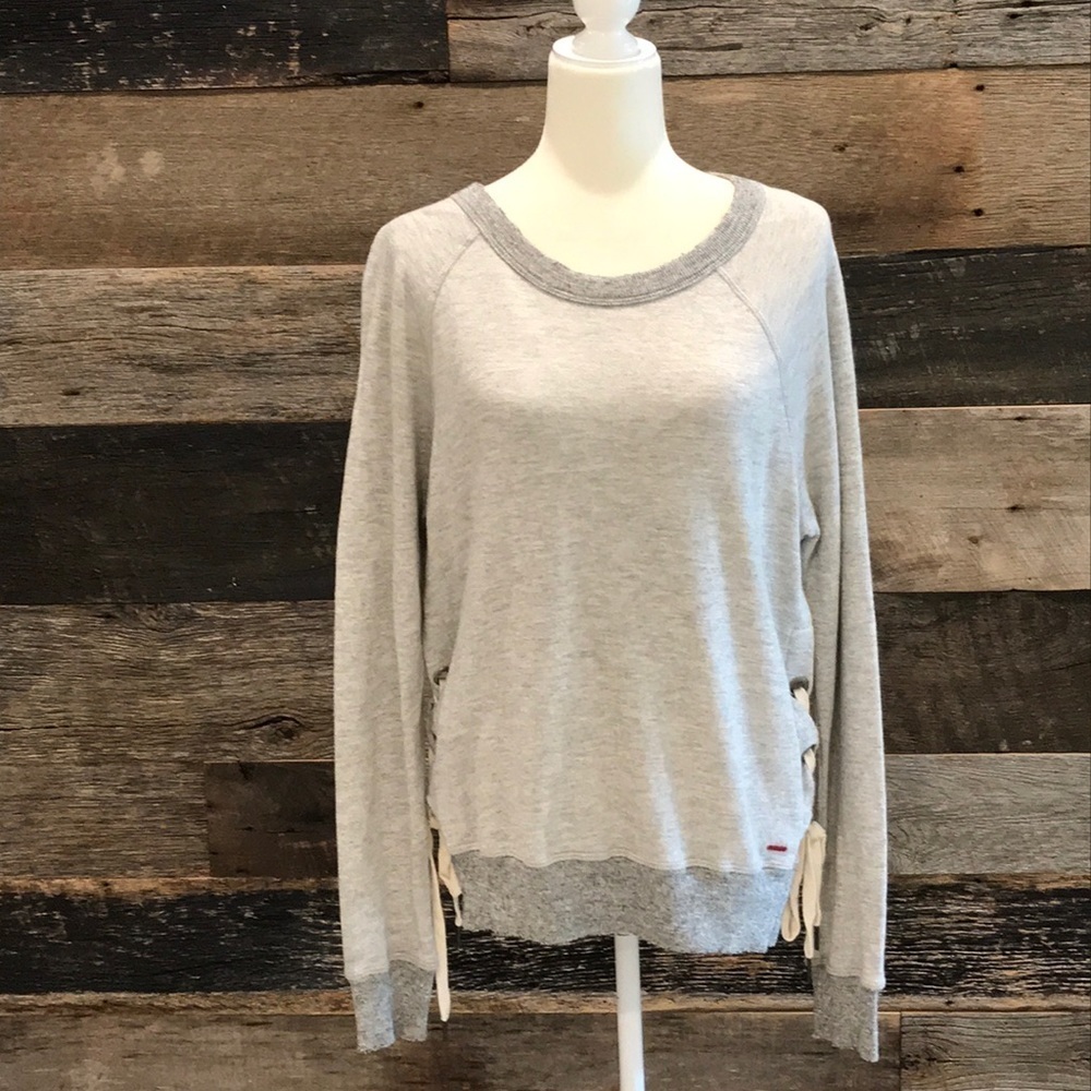 n:Philanthropy Distressed Side Lace Sweatshirt